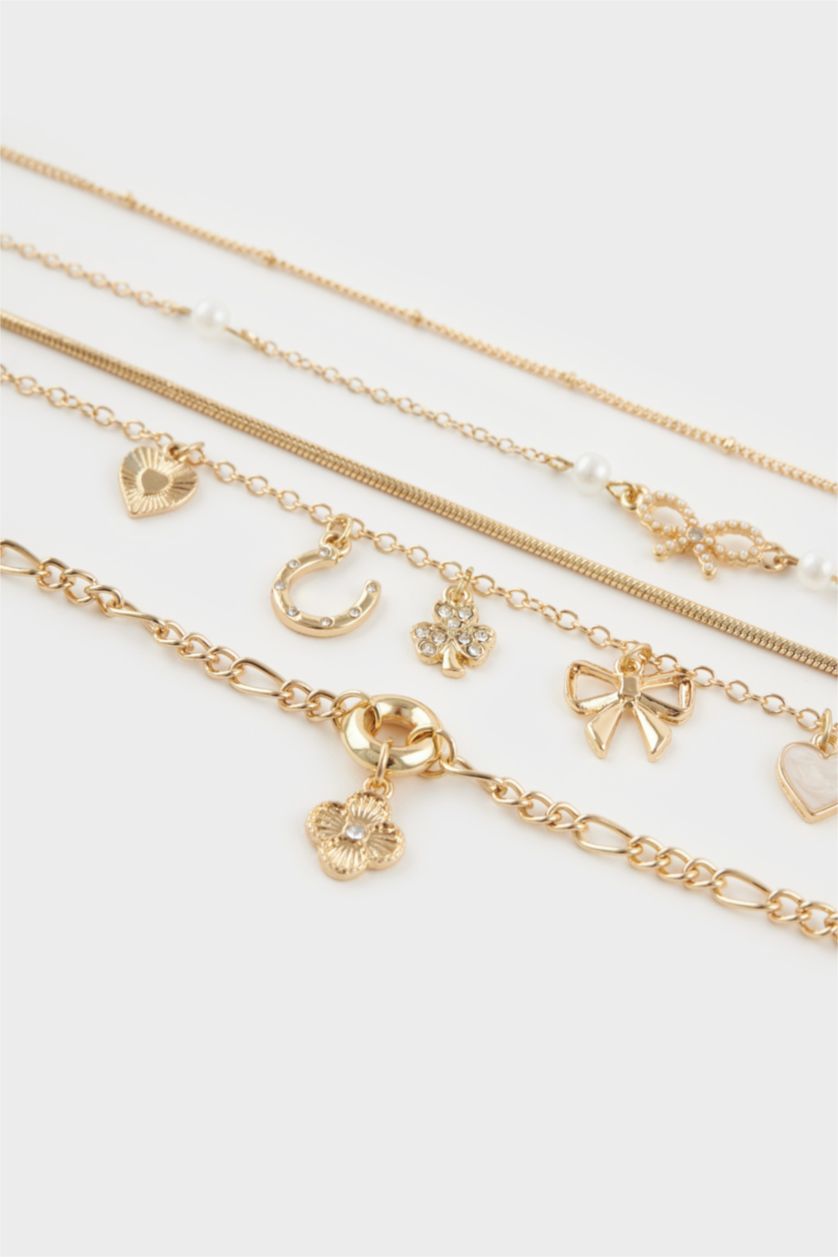 Kadın Altın Kadın 5'li Gold Kolye