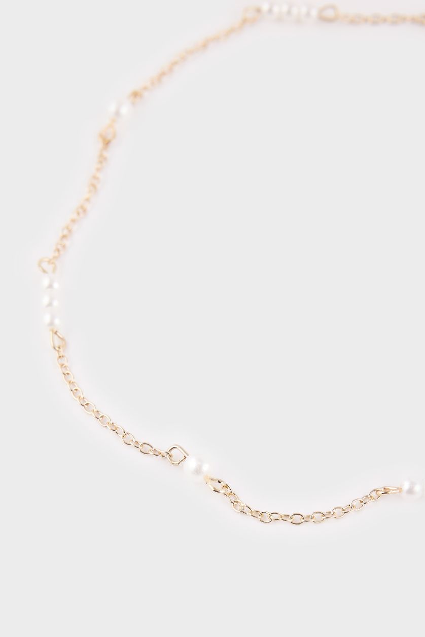 Kadın Altın Kadın Kalp Detaylı 5'li Kolye Seti