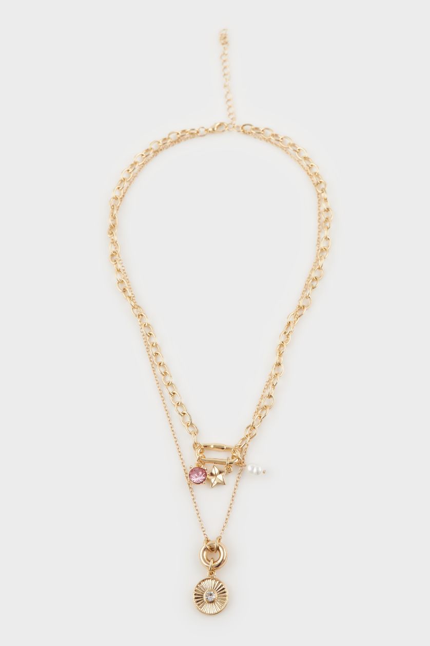 FEMME Altın Collier doré à charms pour femme