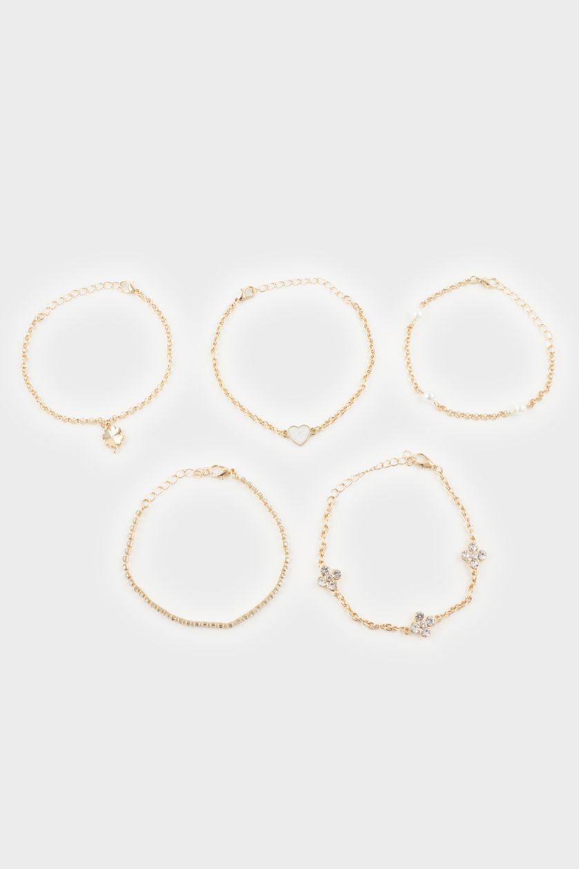 FEMME Altın Lot de 5 Bracelets dorés pour femme