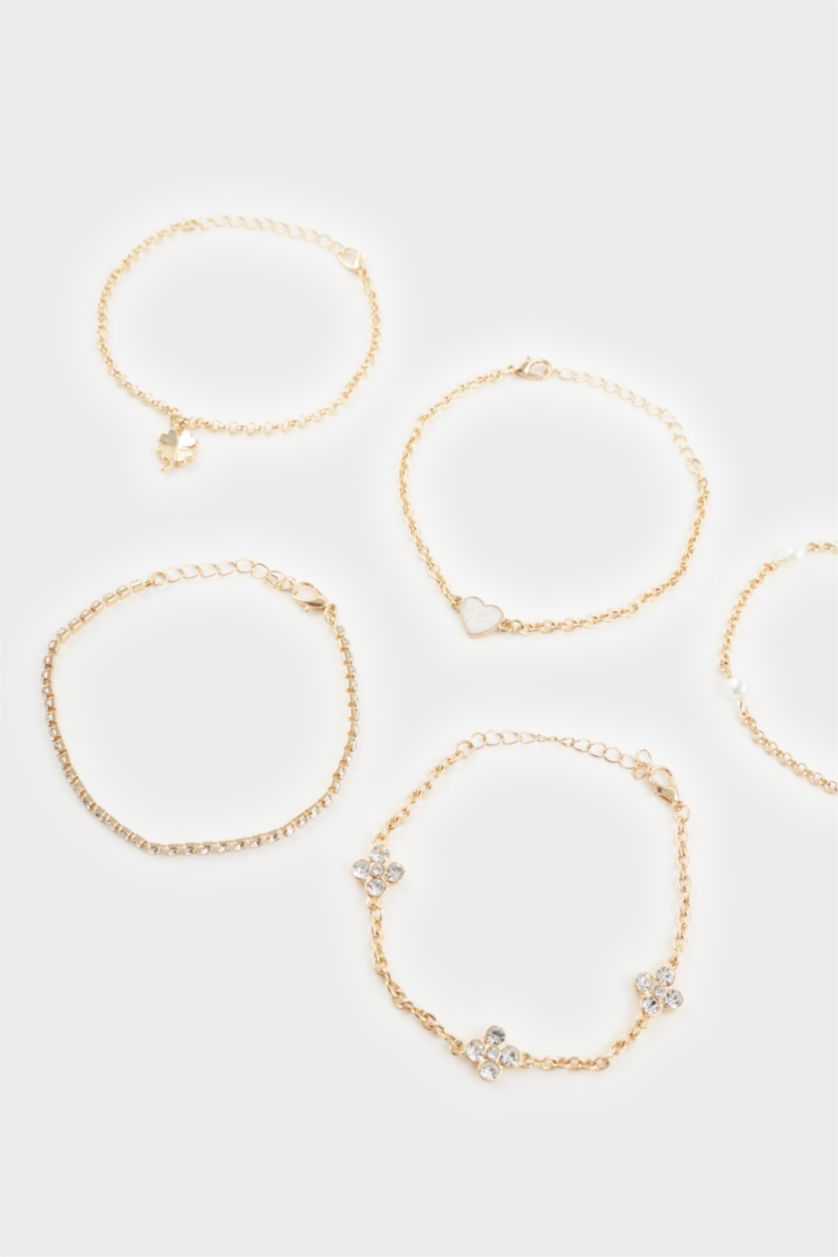 FEMME Altın Lot de 5 Bracelets dorés pour femme