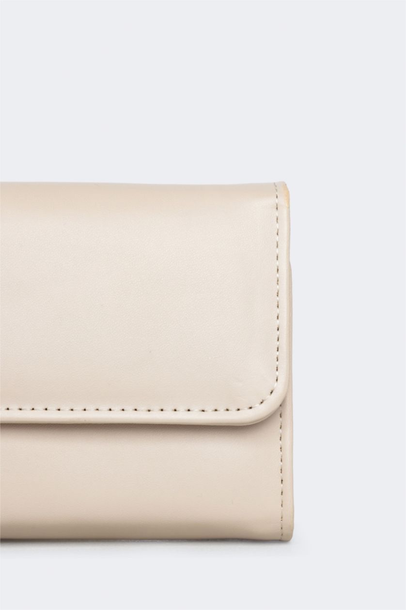 WOMAN Beige Woman Faux Leather Wallet