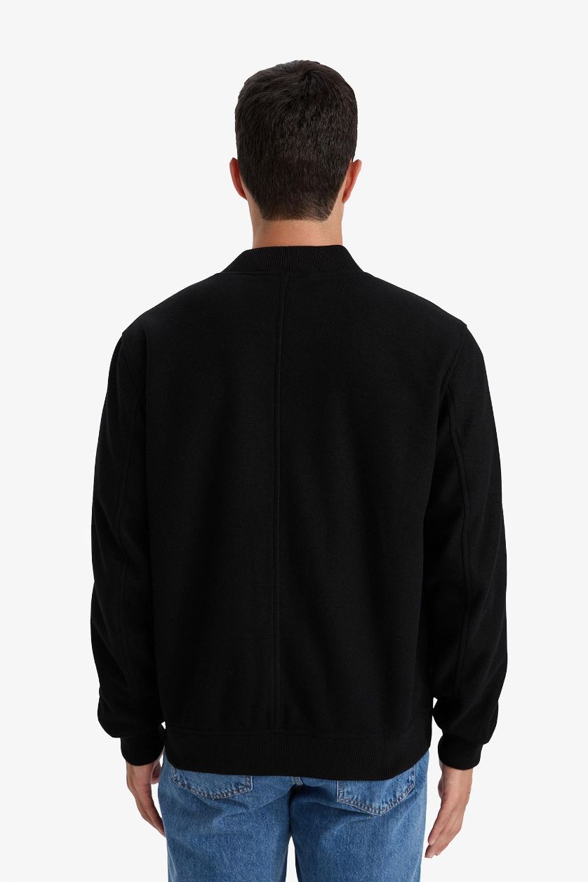 رجال أسود جاكيت دودون قصة عادية بومبر مبطن