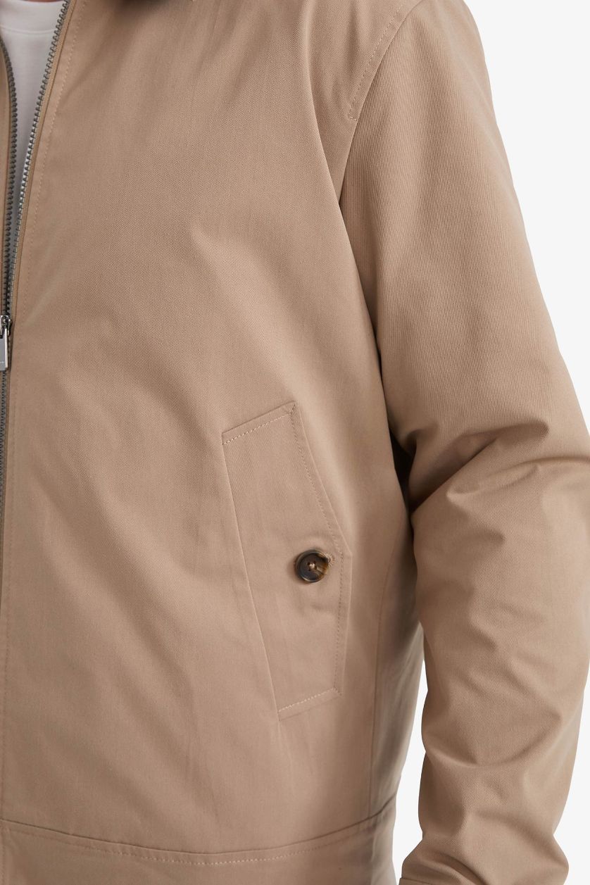 MAN Beige Regular Fit Lined Puffer Jacket