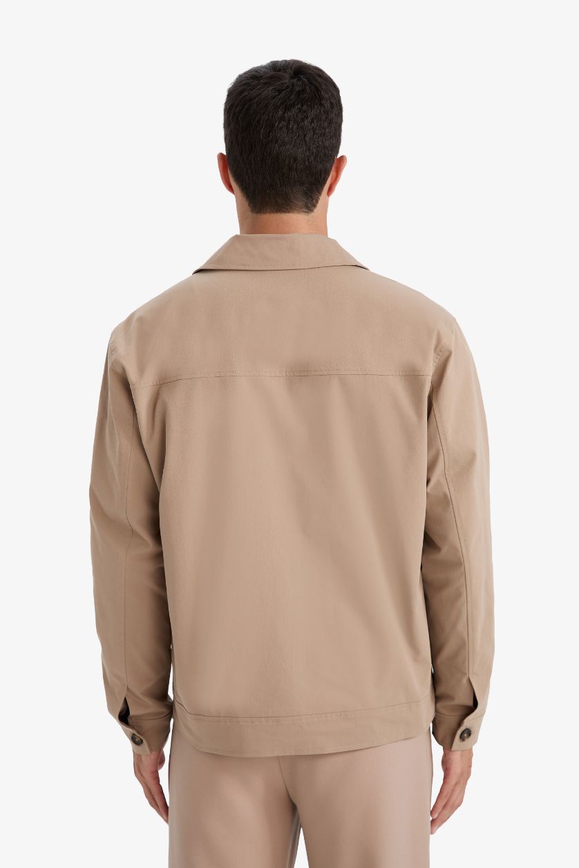 MAN Beige Regular Fit Lined Puffer Jacket