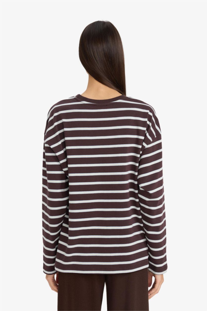 WOMAN Brown Loose Fit Long Sleeve Sweatshirt