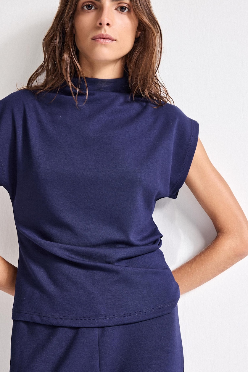 Women NAVY Slim Fit Short Sleeve T-Shirt