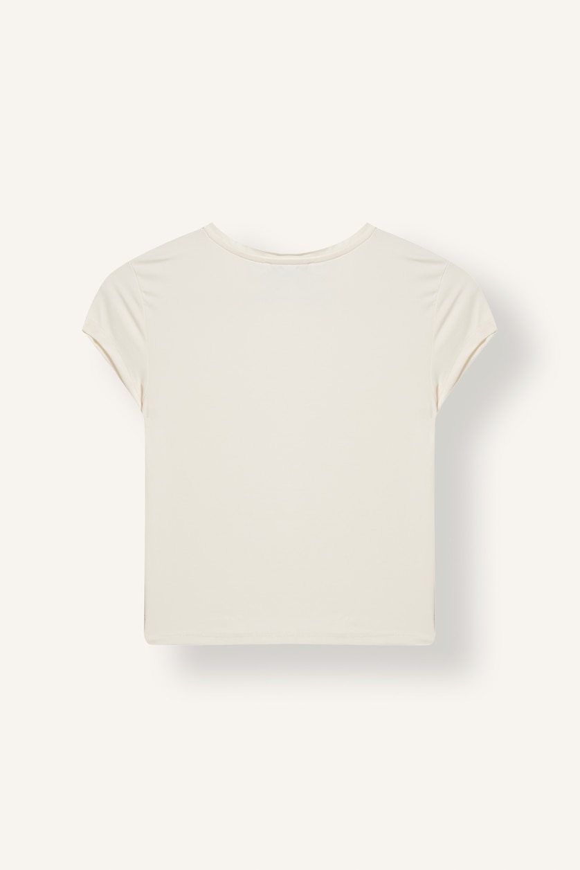 WOMAN White Slim Fit Basic Crew Neck Short Sleeve T-Shirt