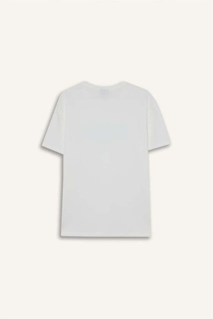 Erkek Ekru NBA Boston Celtics Standart Fit Bisiklet Yaka Kısa Kollu Tişört