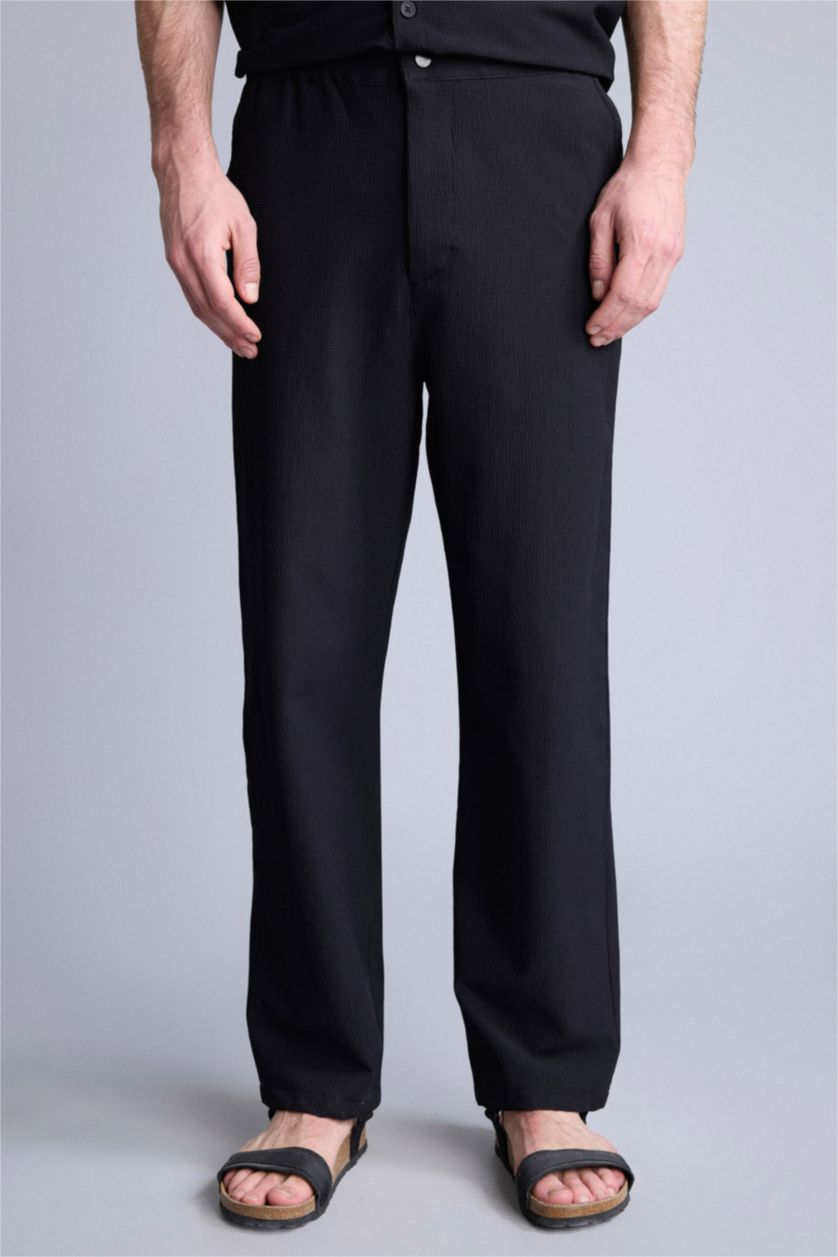 رجال أسود Baggy Fit Trousers