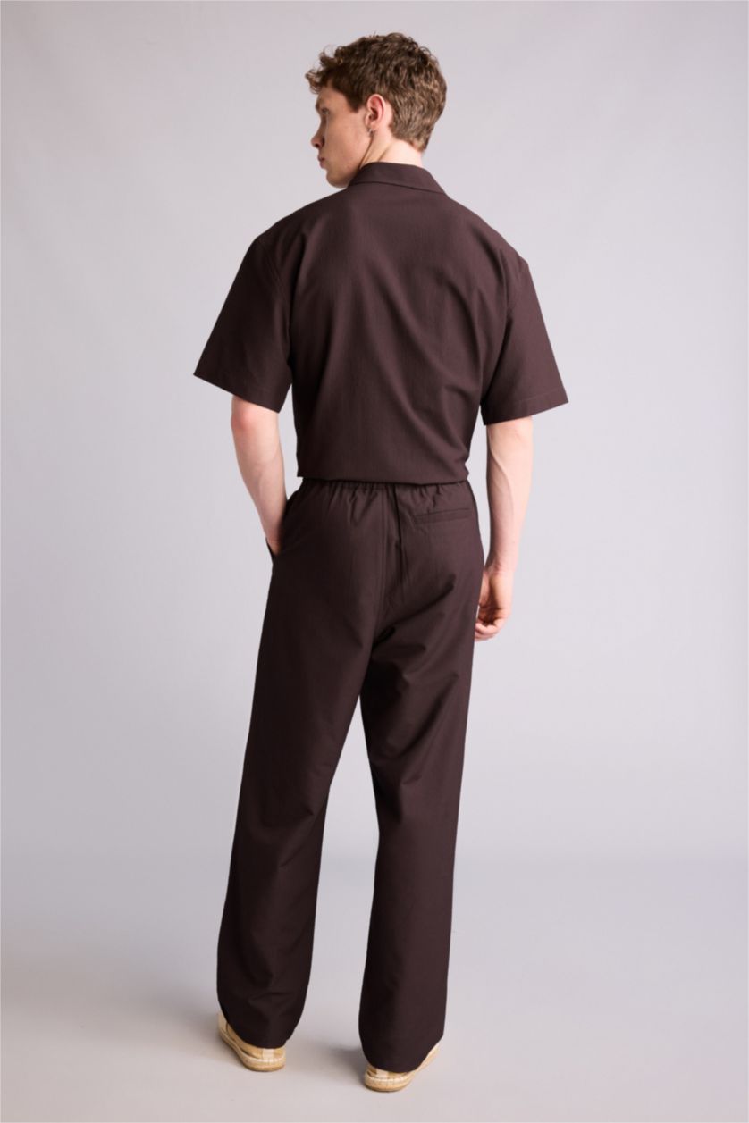 Erkek Kahve Baggy Fıt Pantolon