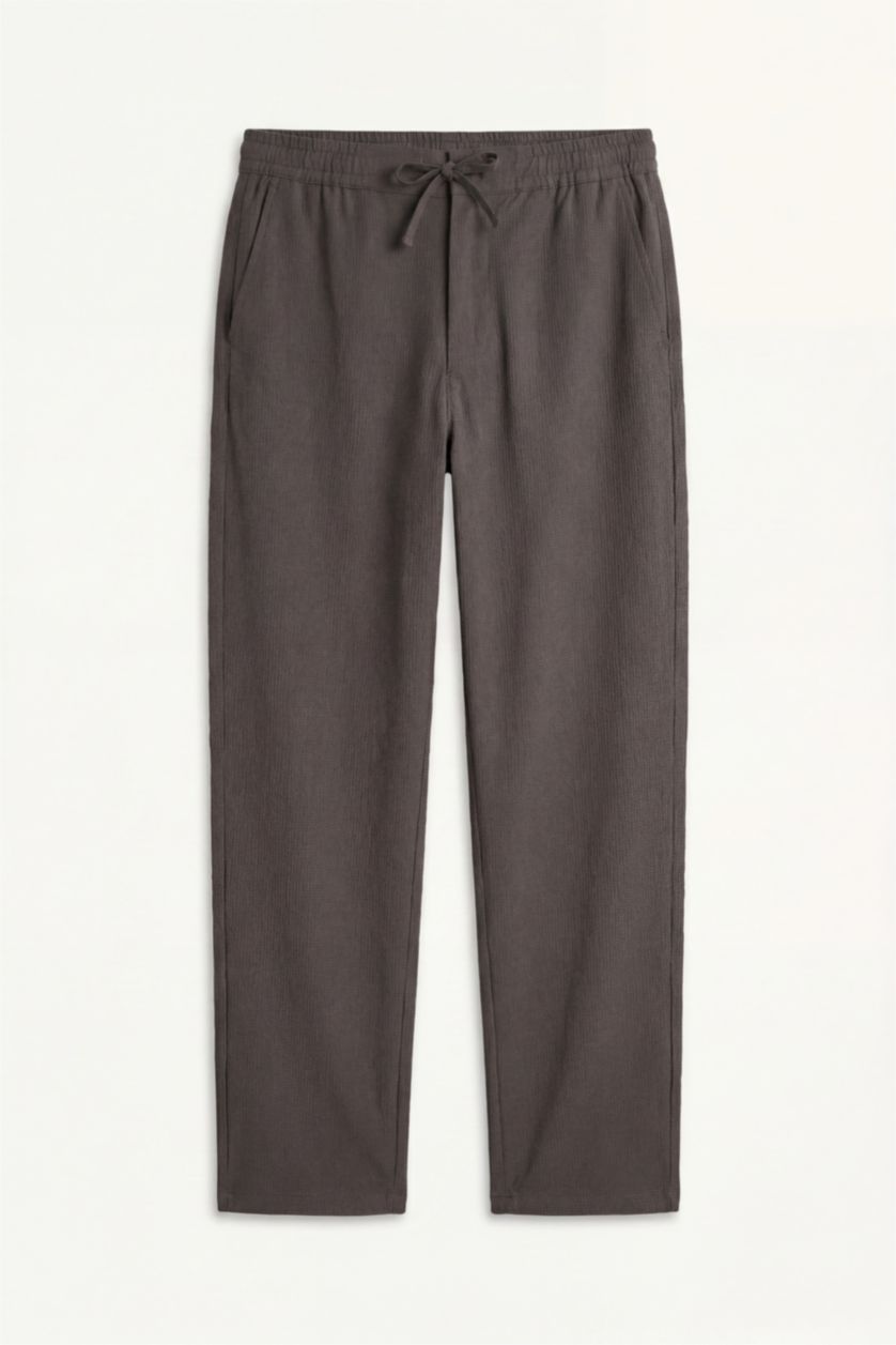 Men Dark Khaki Baggy Fit Trousers