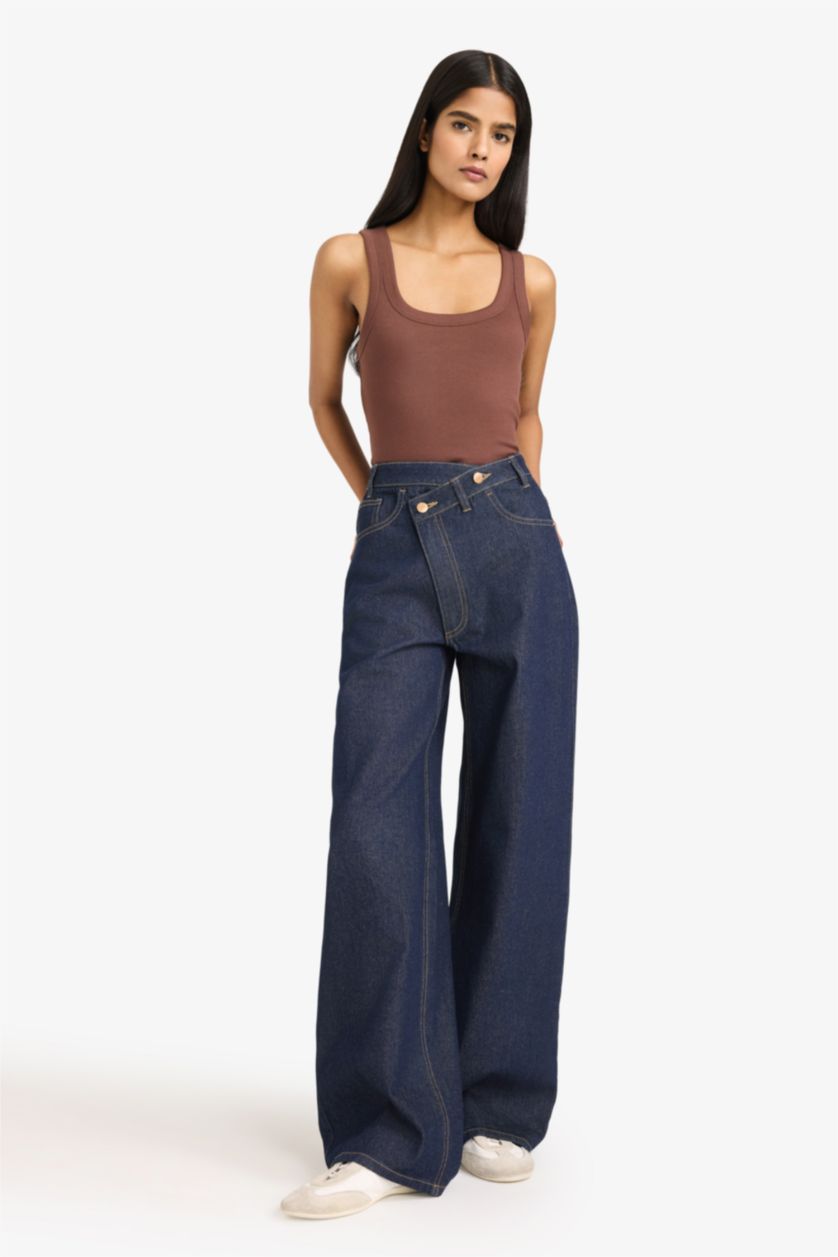 Женщины Коричневый Майка кашкорсе Fitted в рубчик с U-образным вырезом