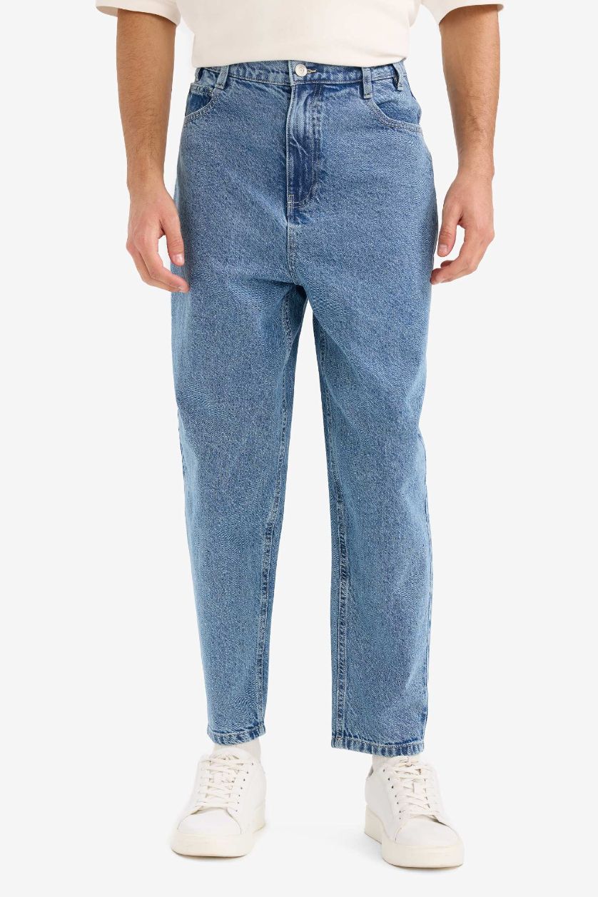 رجالي أزرق بنطلون جينز بالون فيت برجل واسع