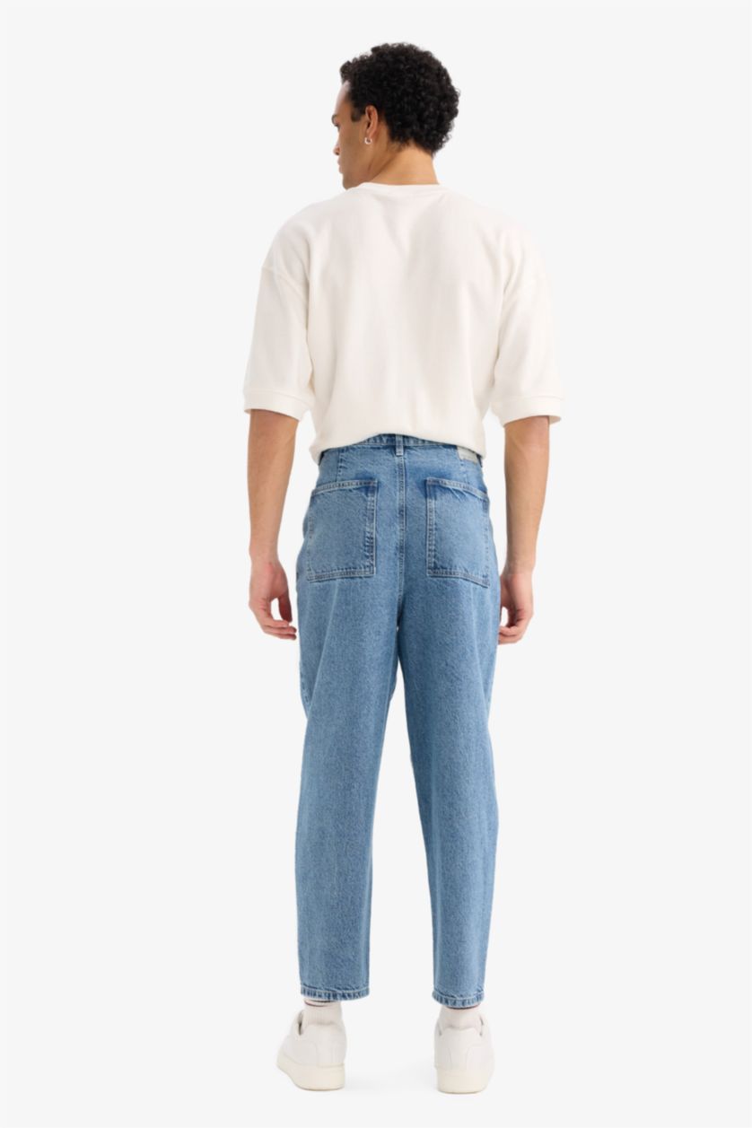 رجالي أزرق بنطلون جينز بالون فيت برجل واسع