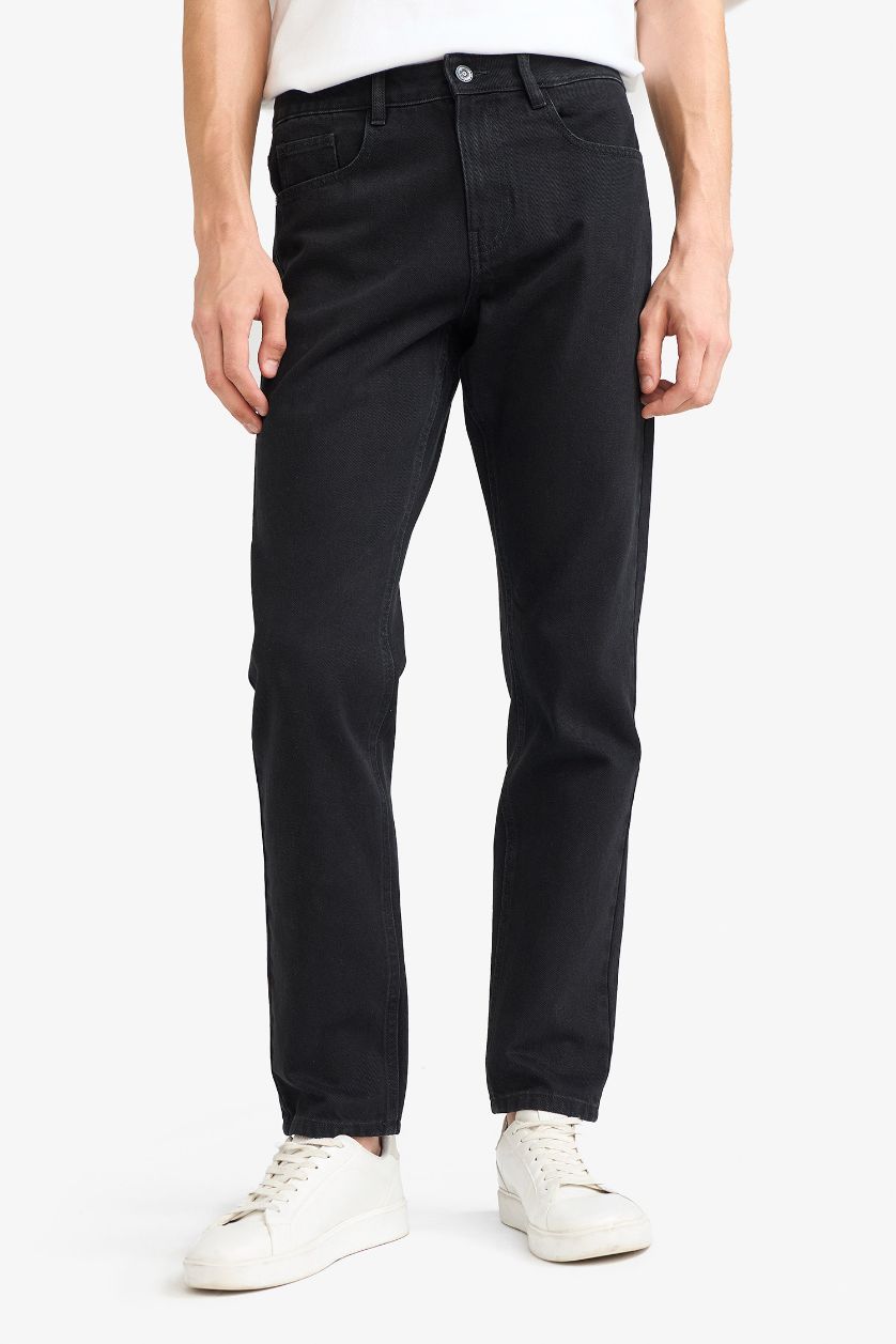 Ерлер қара Regular Tapered Fit түзу балақты джинс шалбар