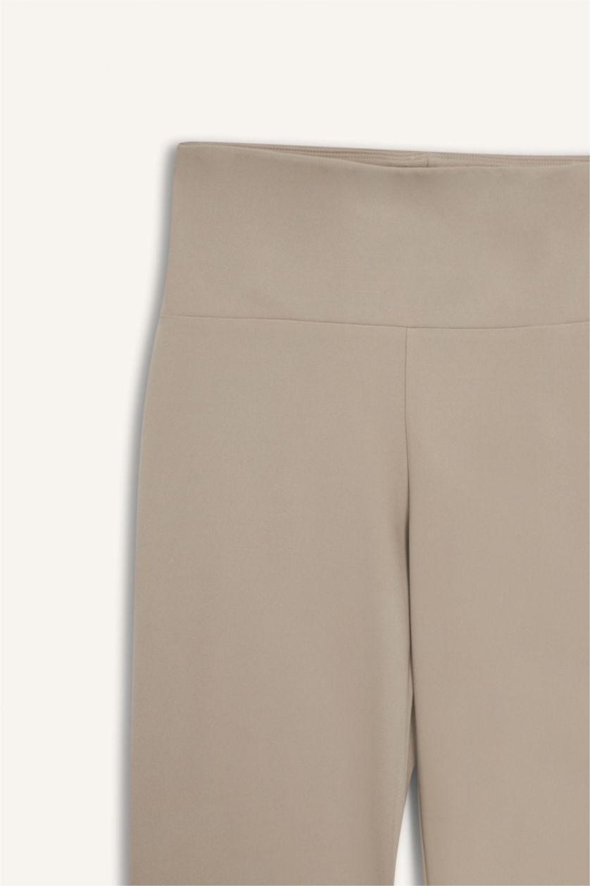 Woman Stone Fall in Love Soft Textured Flare Leg Trousers