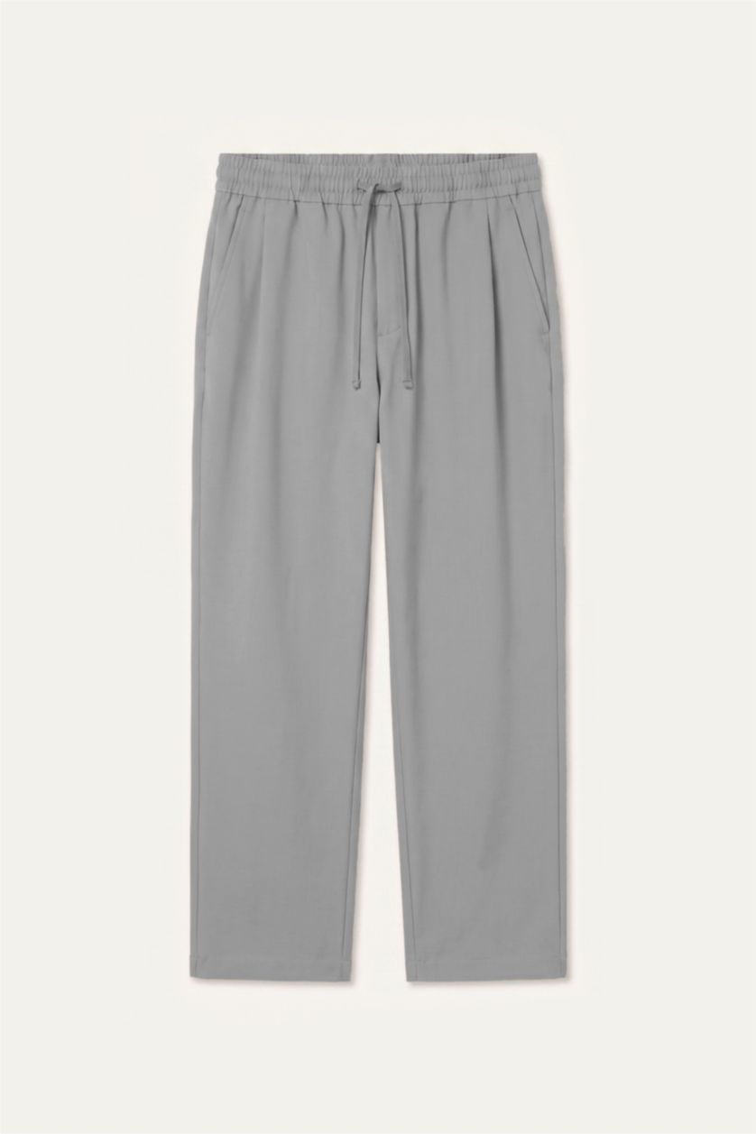 Erkek Gri Melanj Barrel Fit Pantolon
