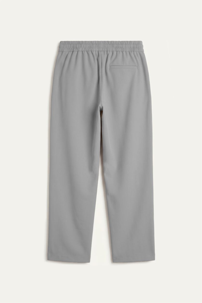 Erkek Gri Melanj Barrel Fit Pantolon