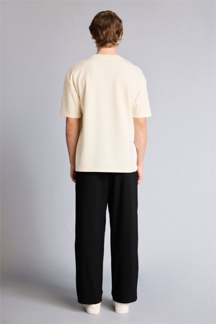 Erkek Siyah Barrel Fıt Pantolon