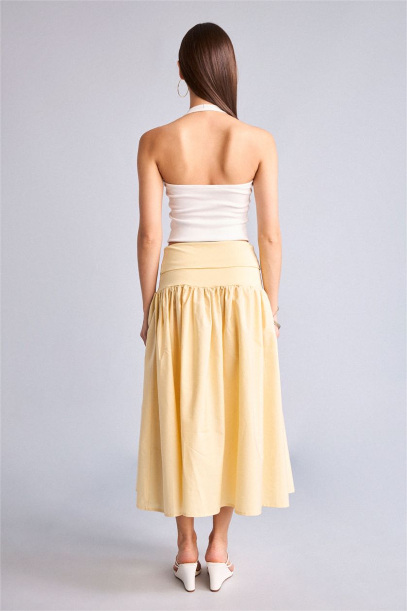 Women Yellow A Cut Midi