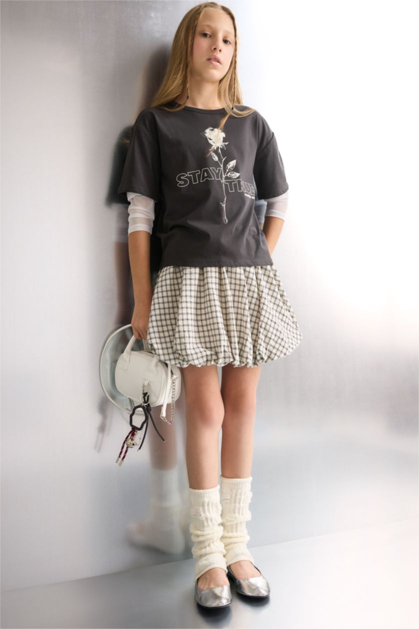 Girls & Teens Anthracite Oversize Fit Slogan Long Sleeve T-Shirt