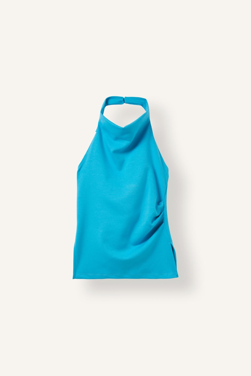 Women Aqua Slim Fit Halter Collar Sleeveless Tank Top