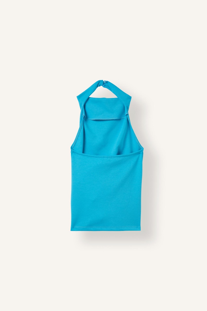 Women Aqua Slim Fit Halter Collar Sleeveless Tank Top