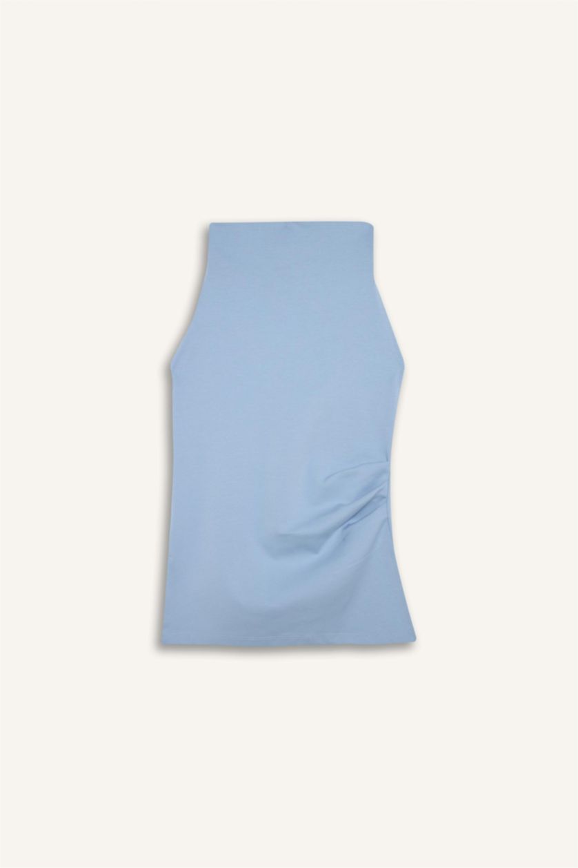 FEMME BLEU Clair Blouse à col halter Afra x Defacto Coupe slim