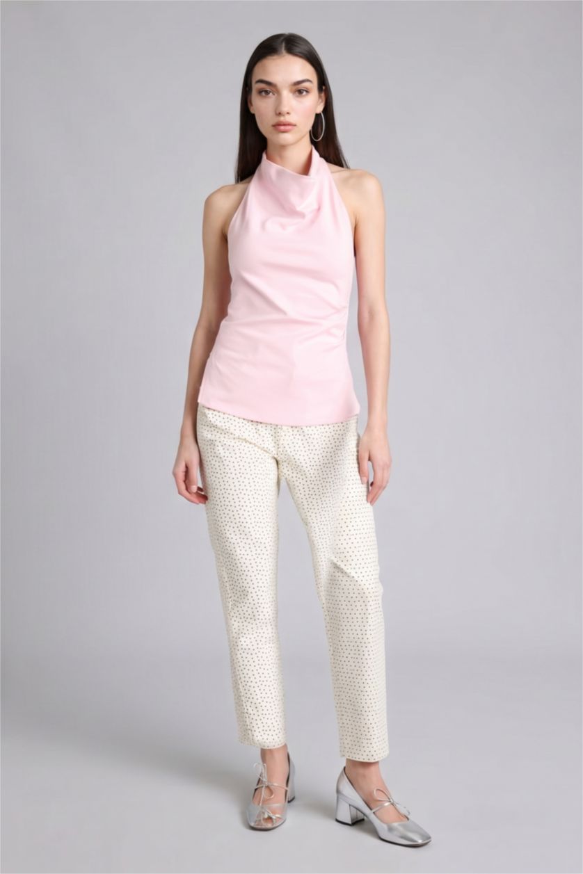 Kadın Açık Pembe Slim Fit Bluz