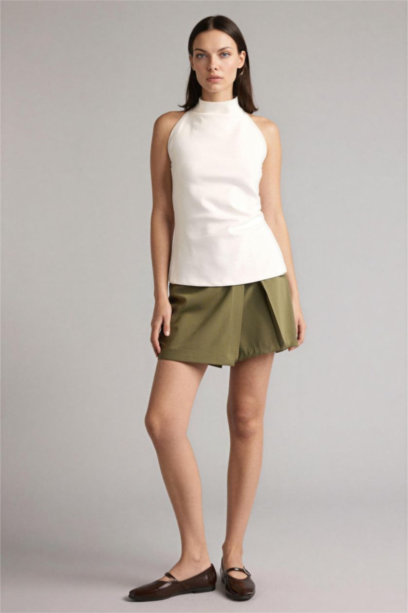 Kadın Kırık Beyaz Slım Fıt Atlet