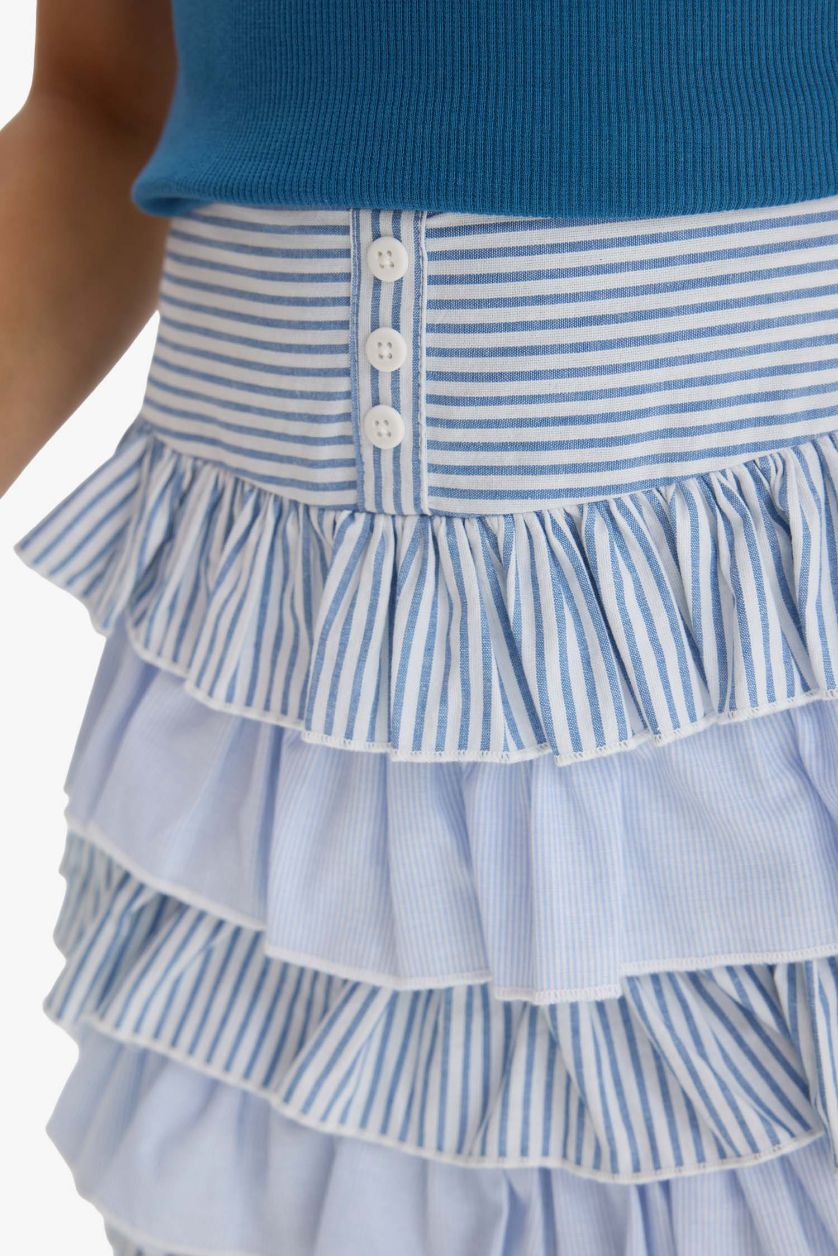 Kız Çocuk - Genç Kız Açık Mavi Poplin Etek Kız Çocuk