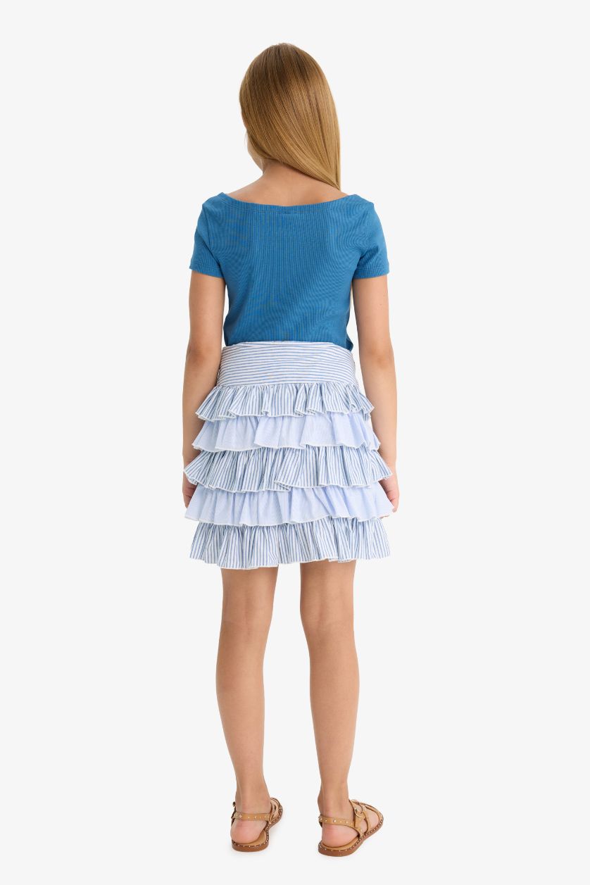 Kız Çocuk - Genç Kız Açık Mavi Poplin Etek Kız Çocuk