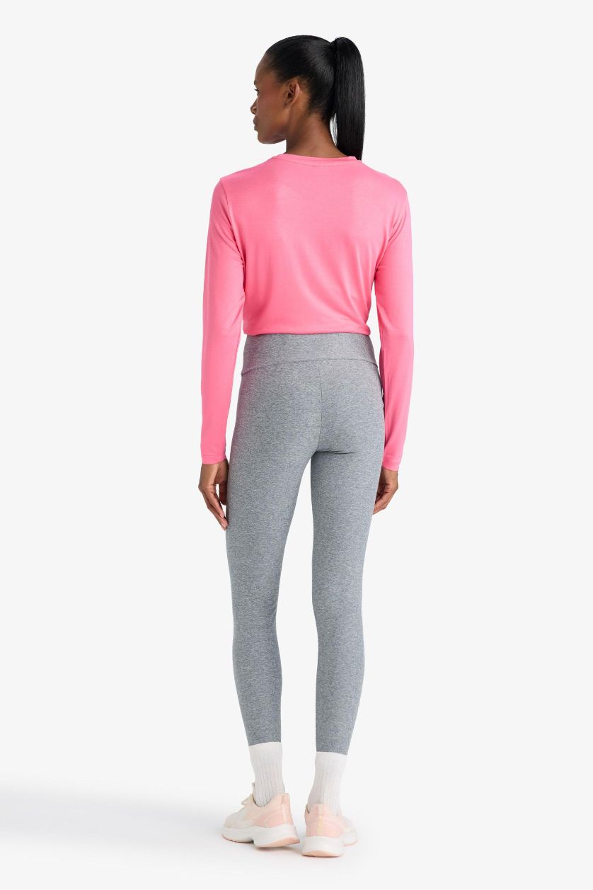 Kadın Gri Beli Saran Sporcu Tayt