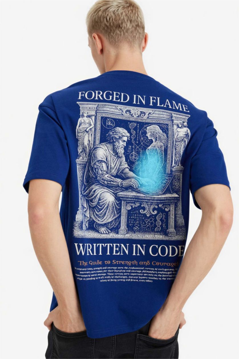 HOMME Bleu Man Short Sleeve T-Shirt