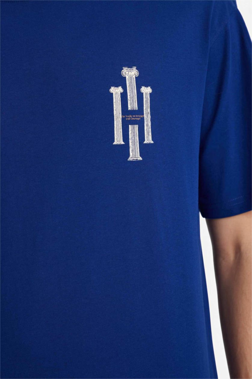 HOMME Bleu Man Short Sleeve T-Shirt
