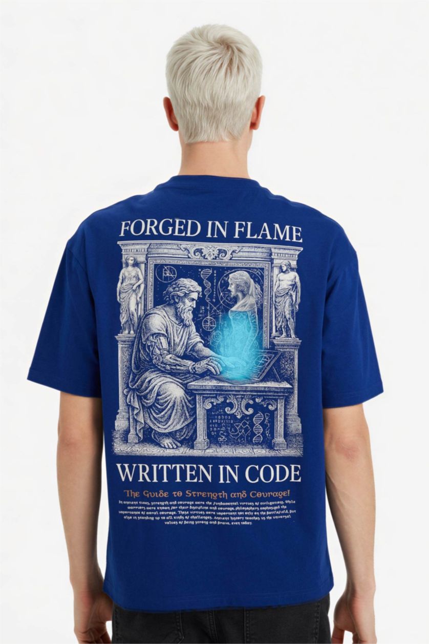 HOMME Bleu Man Short Sleeve T-Shirt