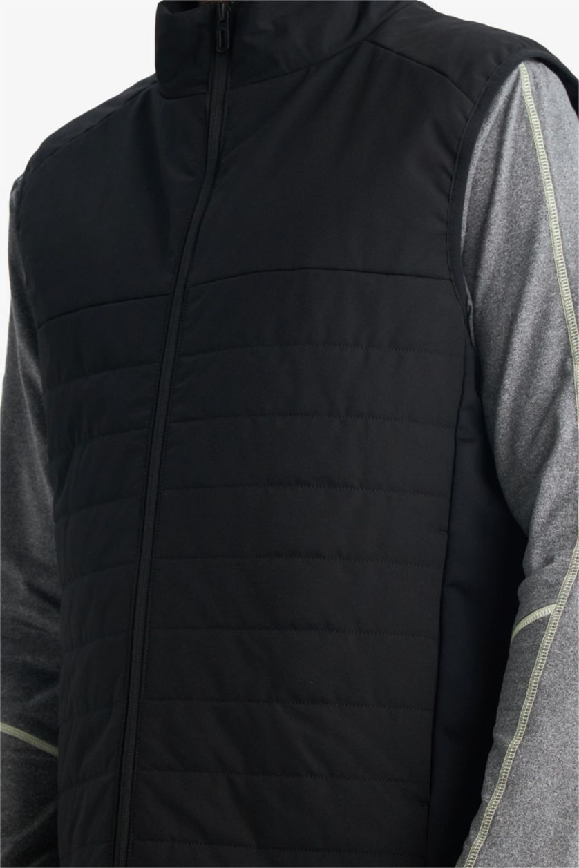 MAN Black Regular Fit Half Turtleneck Waterproof Vest