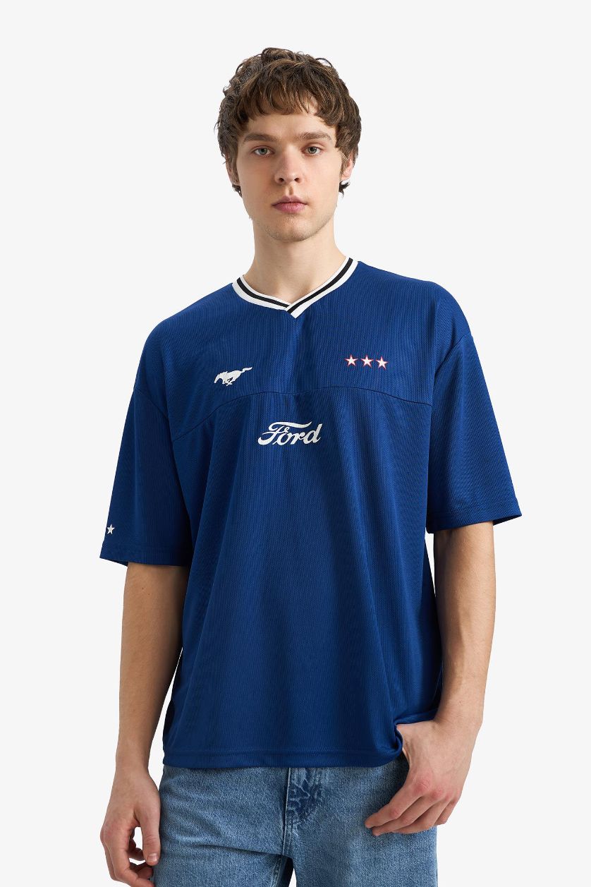 Erkek Saks Ford Motor Company Loose Fıt Tişört