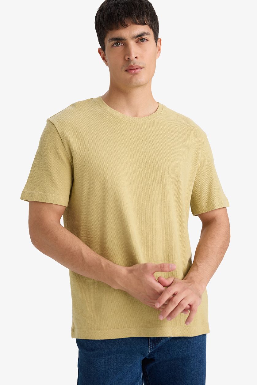 MAN Olive Regular Fit Crew Neck Short Sleeve T-Shirt