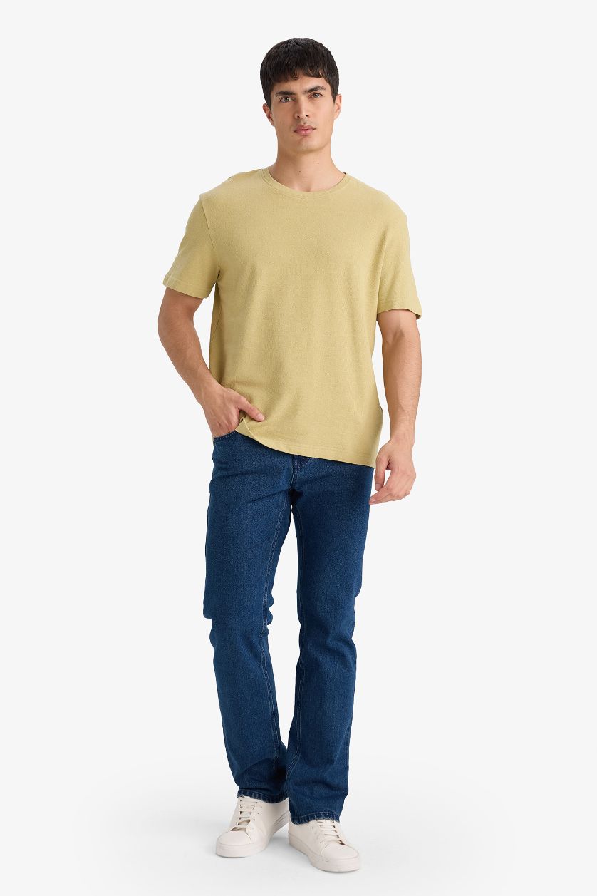 MAN Olive Regular Fit Crew Neck Short Sleeve T-Shirt