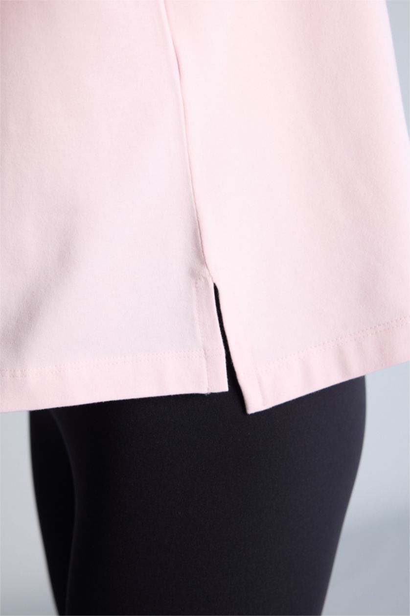 Kadın Açık Pembe Comfort Fıt Kısa kollu Tişört