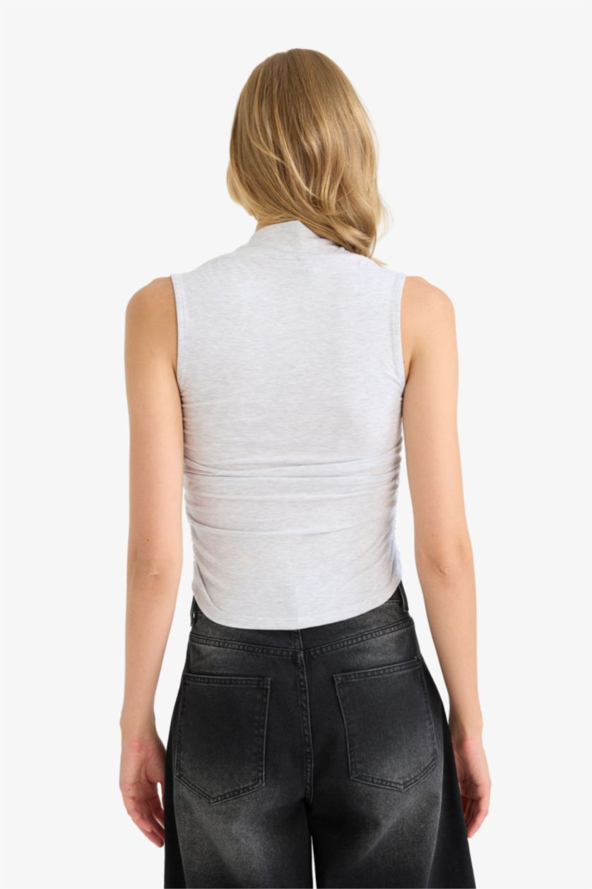 FEMME Gris Débardeur slim à col carré