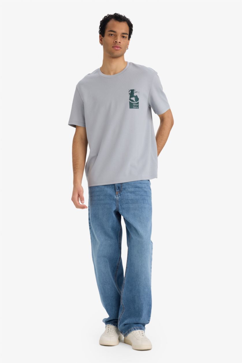 MAN Grey Breathable Printed T-Shirt