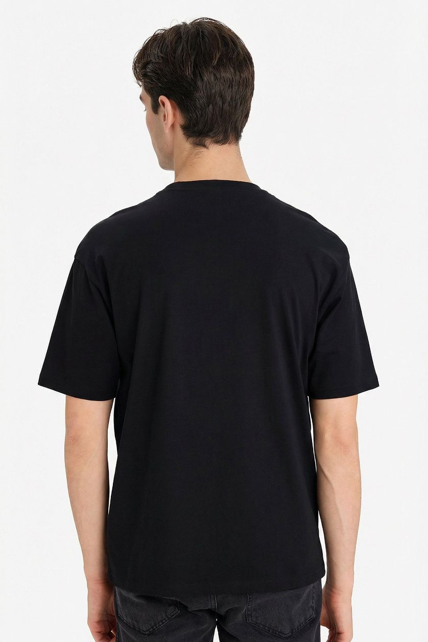 MAN Black Boxy Fit Crew Neck Short Sleeve T-Shirt