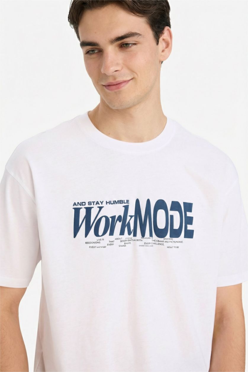 MAN White Boxy Fit Crew Neck Short Sleeve T-Shirt