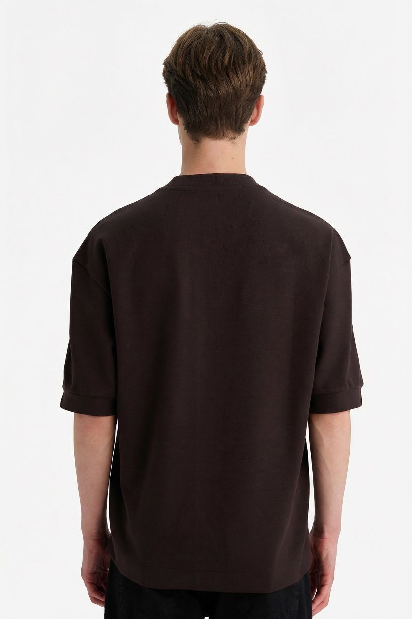 MAN Brown Loose Fit Crew Neck Short Sleeve T-Shirt