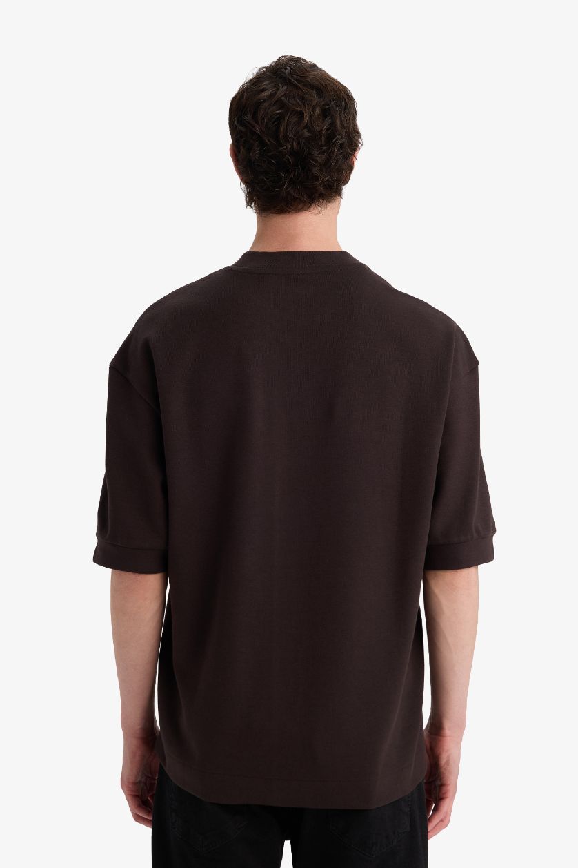 MAN Brown Loose Fit Crew Neck Short Sleeve T-Shirt