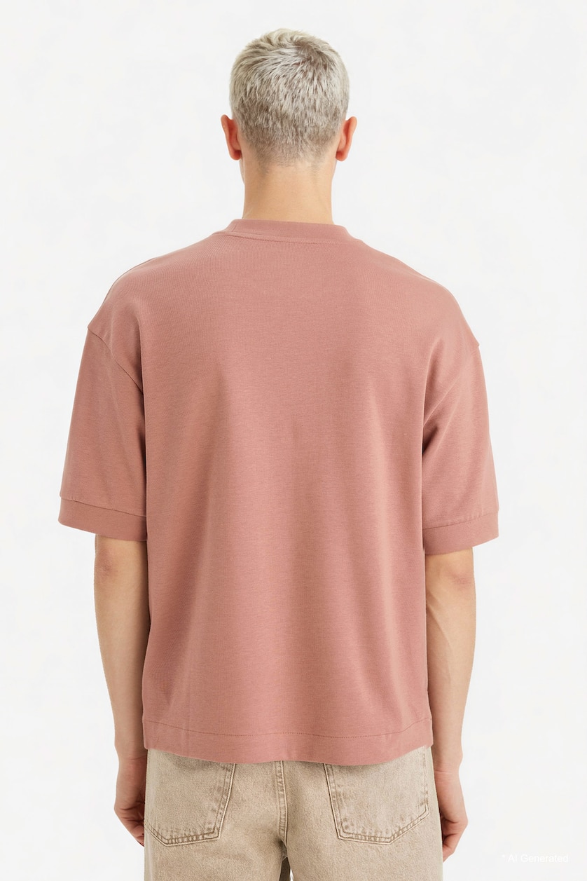 Men Rose Breathable Loose Fit Printed T-Shirt