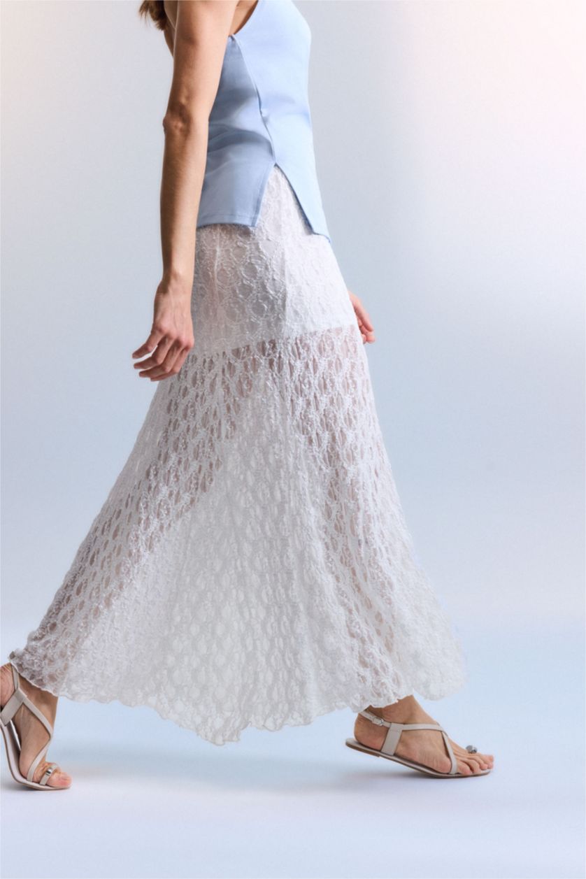 WOMAN Ecru A Cut Maxi